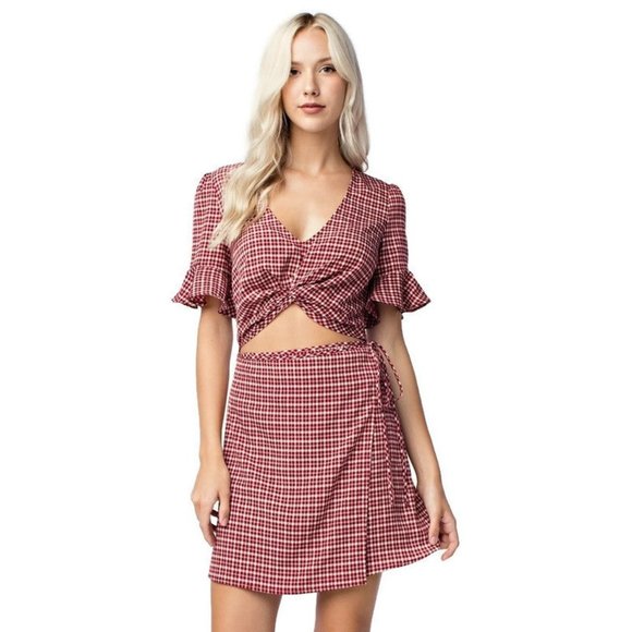 Honey Punch Cut Out Dress, Red - Picture 1 of 6